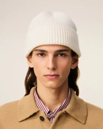 Ami de Coeur Beanie en laine blanche