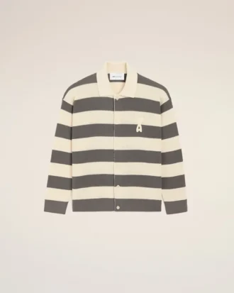 Ami de Coeur Cardigan en coton blanc et marron