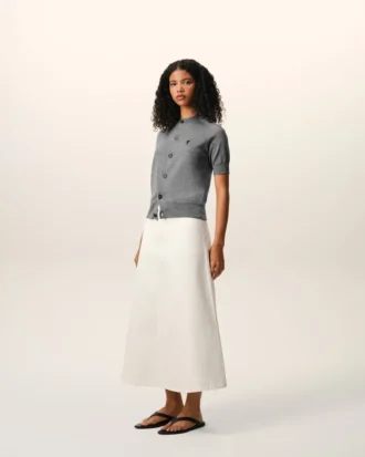 Ami de Coeur Cardigan à manches courtes en laine grise