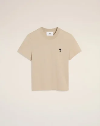 Ami de Coeur Cropped T-Shirt en coton beige