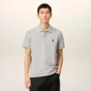 Ami de Coeur Polo en coton gris contrasté