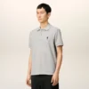 Ami de Coeur Polo en coton gris contrasté