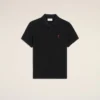 Ami de Coeur Polo en coton noir et rouge