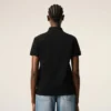 Ami de Coeur Polo en coton noir et rouge