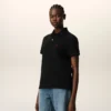 Ami de Coeur Polo en coton noir et rouge