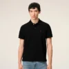 Ami de Coeur Polo en coton noir et rouge