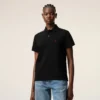 Ami de Coeur Polo en coton noir et rouge