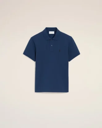 Ami de Coeur Polo à manches courtes en coton bleu