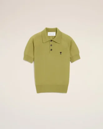 Ami de Coeur Polo à manches courtes en laine verte