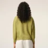 Ami de Coeur Sweater à col rond en laine et coton vert