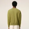Ami de Coeur Sweater à col rond en laine et coton vert