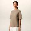 Ami de Coeur T-Shirt en coton beige gaufré