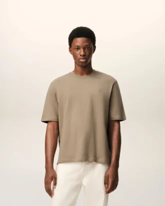 Ami de Coeur T-Shirt en coton beige gaufré