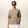 Ami de Coeur T-Shirt en coton beige gaufré