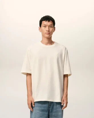 Ami de Coeur T-Shirt en coton blanc avec motif en relief