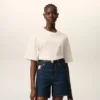 Ami de Coeur T-Shirt en coton blanc avec motif en relief
