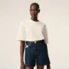 Ami de Coeur T-Shirt en coton blanc avec motif en relief