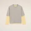 Ami de Coeur T-Shirt en coton gris à effet double manche