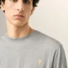 Ami de Coeur T-Shirt en coton gris à effet double manche