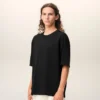 Ami de Coeur T-Shirt noir en coton avec inscription « Ami de Coeur » en relief