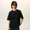 Ami de Coeur T-Shirt noir en coton avec inscription « Ami de Coeur » en relief
