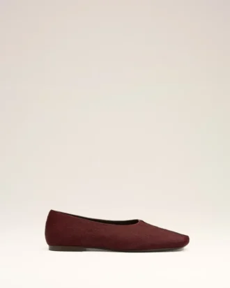 Ballerines bicolores en cuir bordeaux