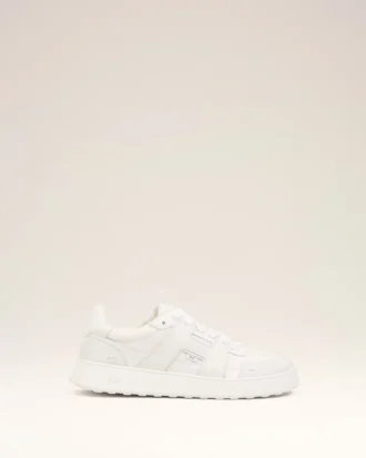 Baskets A Walk en cuir de vachette blanc