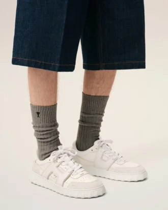 Baskets A Walk en cuir de vachette blanc