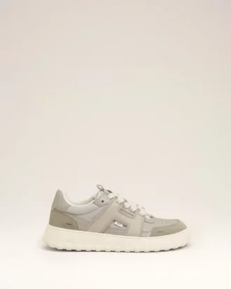 Baskets A Walk en cuir de vachette gris