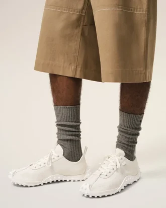 Baskets Mirage en cuir de vache blanc