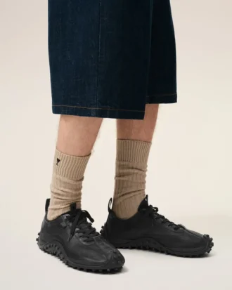 Baskets Mirage en cuir de vache noir