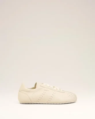 Baskets souples en cuir de vache blanc
