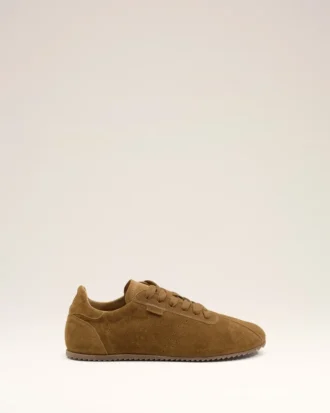 Baskets souples en cuir de vache marron
