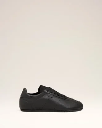 Baskets souples en cuir de vache noir