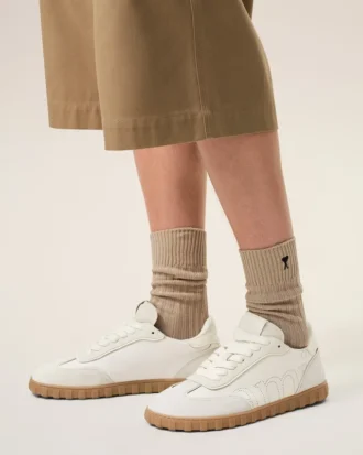 Baskets Step en cuir de vachette blanc