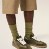 Baskets Step en cuir de vachette vert