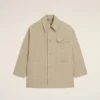 Beige Veste de travail en coton