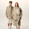 Beige Veste de travail en coton