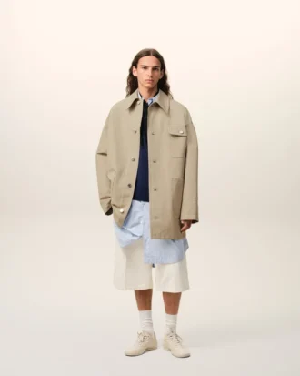 Beige Veste de travail en coton