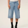 Bermuda ample en coton bleu