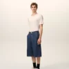 Bermuda ample en coton bleu
