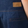 Bermuda bleu en coton avec ceinture enveloppante