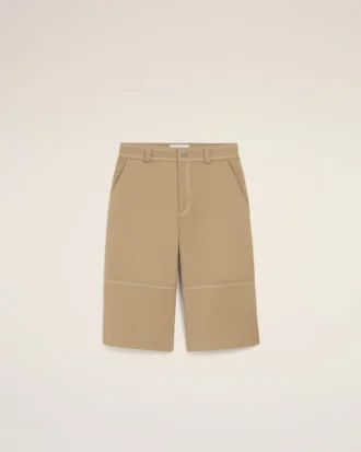 Bermuda de travail en coton beige