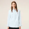 Bleu Chemise classique à manches longues en coton Col boutonné avec broderie ADC