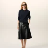Blue Wool Crewneck Cardigan with Contrasted Ami De Coeur