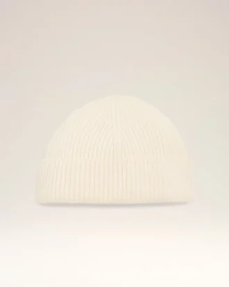 Bonnet en laine blanche avec étiquette en cuir Ami