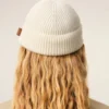 Bonnet en laine blanche avec étiquette en cuir Ami