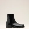 Bottines en cuir de vache noir