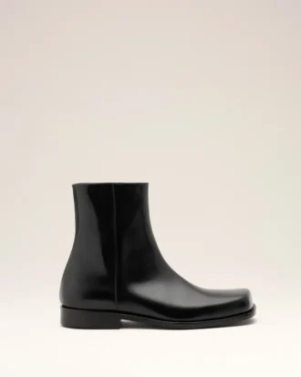 Bottines en cuir de vache noir