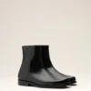 Bottines en cuir de vache noir